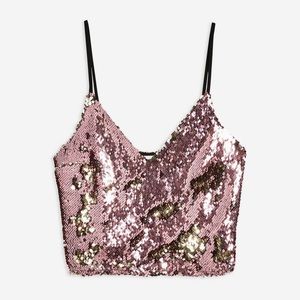 TOPSHOP pink sequin tank top